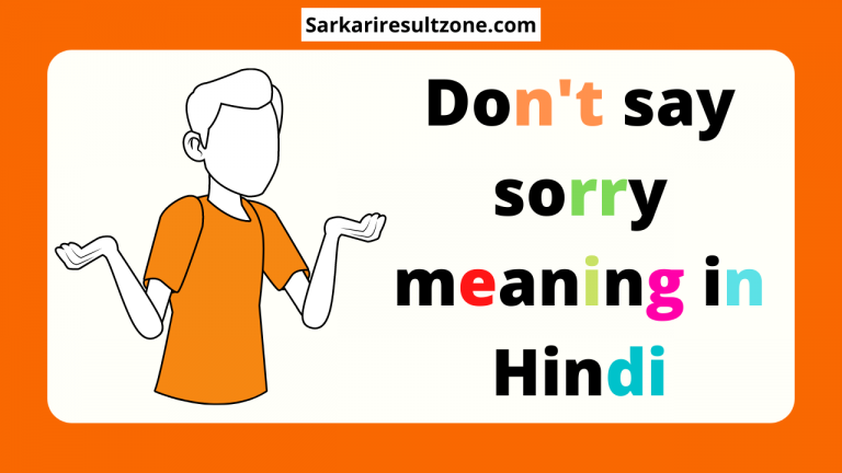 don't say the sorry meaning in hindi