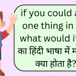 if you could add one thing in life what would it be meaning in Hindi